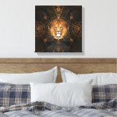 Lion Sacred Geometry Digital Art Canvas Afdruk (Insitu (Slaapkamer))