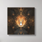 Lion Sacred Geometry Digital Art Canvas Afdruk (Voorkant)