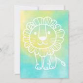 Lion Safari 1st Birthday Invitation Kaart (Achterkant)