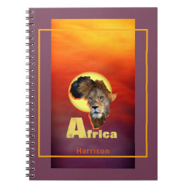 Lion Safari Africa Sunset Personalized Notitieboek
