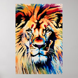 Lion Safari Art Print, kinderdagverblijf of slaapz Poster