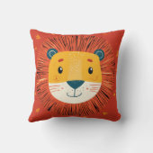 Lion Safari Exotic Hand getrokken Kinder kamer kin Kussen (Achterkant)