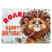 Lion Safari Grote Kids Verjaardag Gift Bag Groot Cadeauzakje (Achterkant)