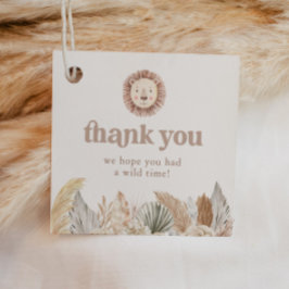 Lion Safari Neutral verlaat verjaardag Bedankjes Labels