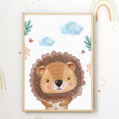 Lion Safari Nursery Poster Kinder Room Print