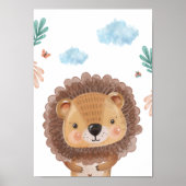 Lion Safari Nursery Poster Kinder Room Print (Voorkant)