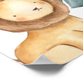 Lion Safari Oerwoud Baby Nursery Print (Hoek)