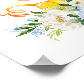 Lion, Safari, Oerwoud, Blue Flowers, Boy Nursery Poster (Hoek)