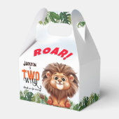 Lion Safari Twee Wilde Kinderen Verjaardag Favorie Bedankdoosjes (Achterkant)
