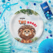 Lion Safari Twee wilde kinderen verjaardag Papieren Bordje (Feest)