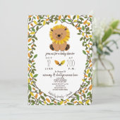 Lion Safari Vines Baby shower Greenery Kaart (Staand voorkant)