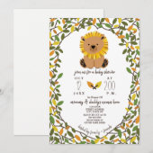 Lion Safari Vines Baby shower Greenery Kaart (Voorkant / Achterkant)