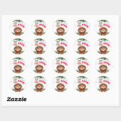 Lion Safari Wild en drie kinderen jarig Ronde Sticker (Vel)