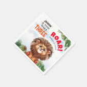 Lion Safari Wild en drie kinderen jarig Servet (Hoek)