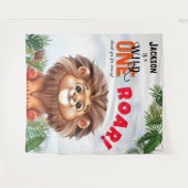 Lion Safari Wild One Kids Verjaardag Achtergrond Wandkleed (Voorkant (horizontaal))