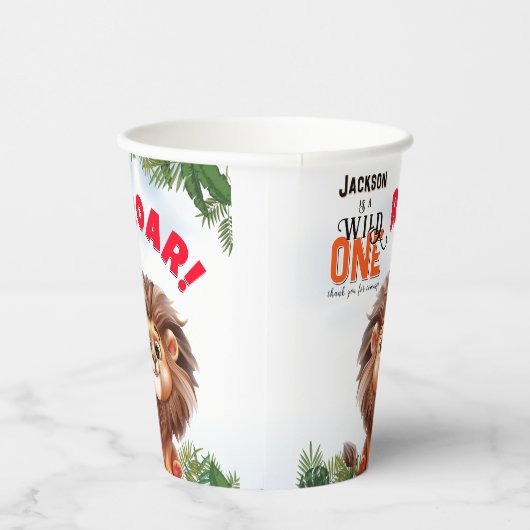 Lion Safari Wild One Kids Verjaardag Papieren Bekers (Rechts)