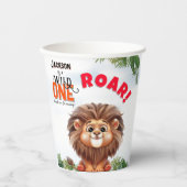 Lion Safari Wild One Kids Verjaardag Papieren Bekers (Voorkant)