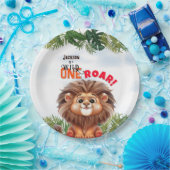 Lion Safari Wild One Kids Verjaardag Papieren Bordje (Feest)