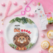 Lion Safari Wild One Kids Verjaardag Papieren Bordje (Feest)