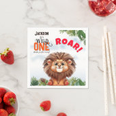 Lion Safari Wild One Kids Verjaardag Servet (Insitu)