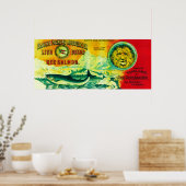 Lion Salmon can LabelWrangell, AK Poster (Keuken)