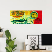 Lion Salmon can LabelWrangell, AK Poster (Thuiskantoor)