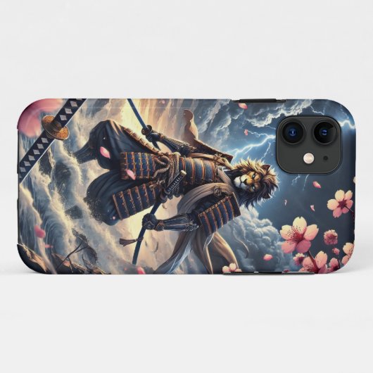 Lion Samurai Iphone hoesje (Achterkant (horizontaal))