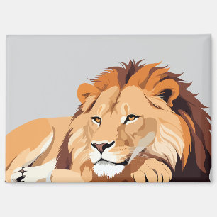 Lion Schattig Leuk Dier Slapen Ontspannen Rustig Magneet