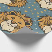 Lion schattige cartoon patroonillustratie cadeaupapier (Hoek)