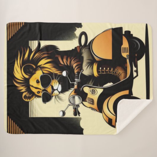 Lion Sherpa Blanket Sherpa Deken (Voorkant (horizontaal))