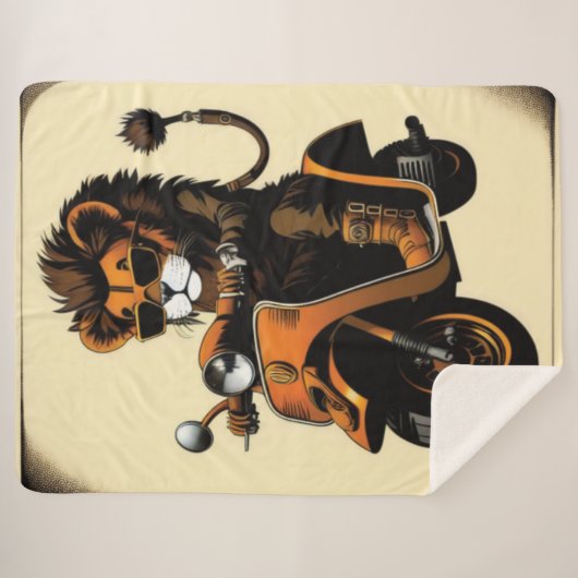 Lion Sherpa Blanket Sherpa Deken (Voorkant (horizontaal))