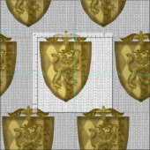 Lion Shield Achternaam familie Crest stof (Delen)