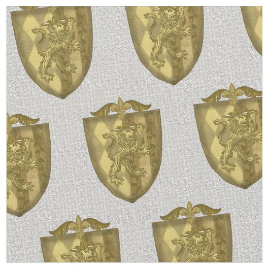 Lion Shield Achternaam familie Crest stof (Close Up)