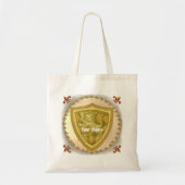 Lion Shield Family Crest Achternaam canvas tas (Voorkant)