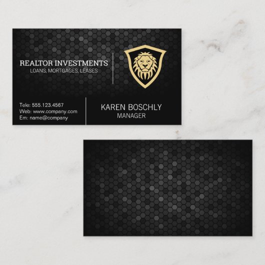 Lion Shield | Financiële Logo Visitekaartje (Voorkant / Achterkant)