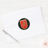 Lion Shield Gold Red Ronde Sticker (Envelop)
