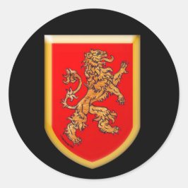 Lion Shield Gold Red Ronde Sticker
