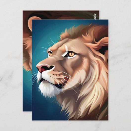 Lion Side Posed Portrait-56557 Briefkaart (Voorkant / Achterkant)