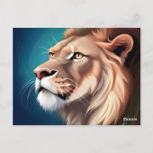 Lion Side Posed Portrait-56557 Briefkaart (Achterkant)