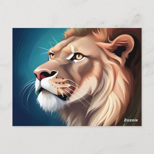 Lion Side Posed Portrait-56557 Briefkaart (Achterkant)
