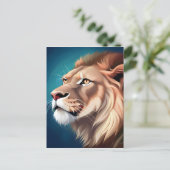 Lion Side Posed Portrait-56557 Feestdagenkaart (Staand voorkant)