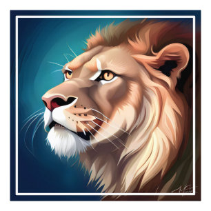 Lion Side Posed Portrait-56557 Foto Afdruk
