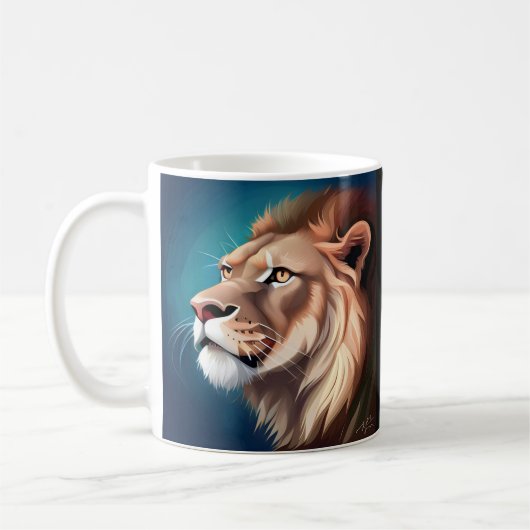 Lion Side Posed Portrait-56557 Koffiemok (Links)