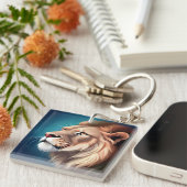 Lion Side Posed Portrait-56557 Sleutelhanger (Voorkant Rechts)