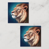 Lion Side Posed Portrait-56557 Vierkante Visitekaartje (Voorkant / Achterkant)