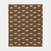Lion silhouette op bruin fleece deken (Voorkant)