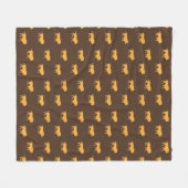Lion silhouette op bruin fleece deken (Voorkant (Horizontaal))
