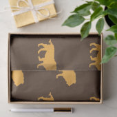 Lion silhouette op bruin tissuepapier (Geschenk)