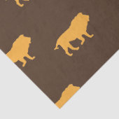 Lion silhouette op bruin tissuepapier (Detail)