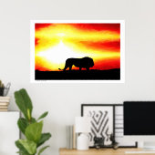 Lion Silhouette Poster (Thuiskantoor)